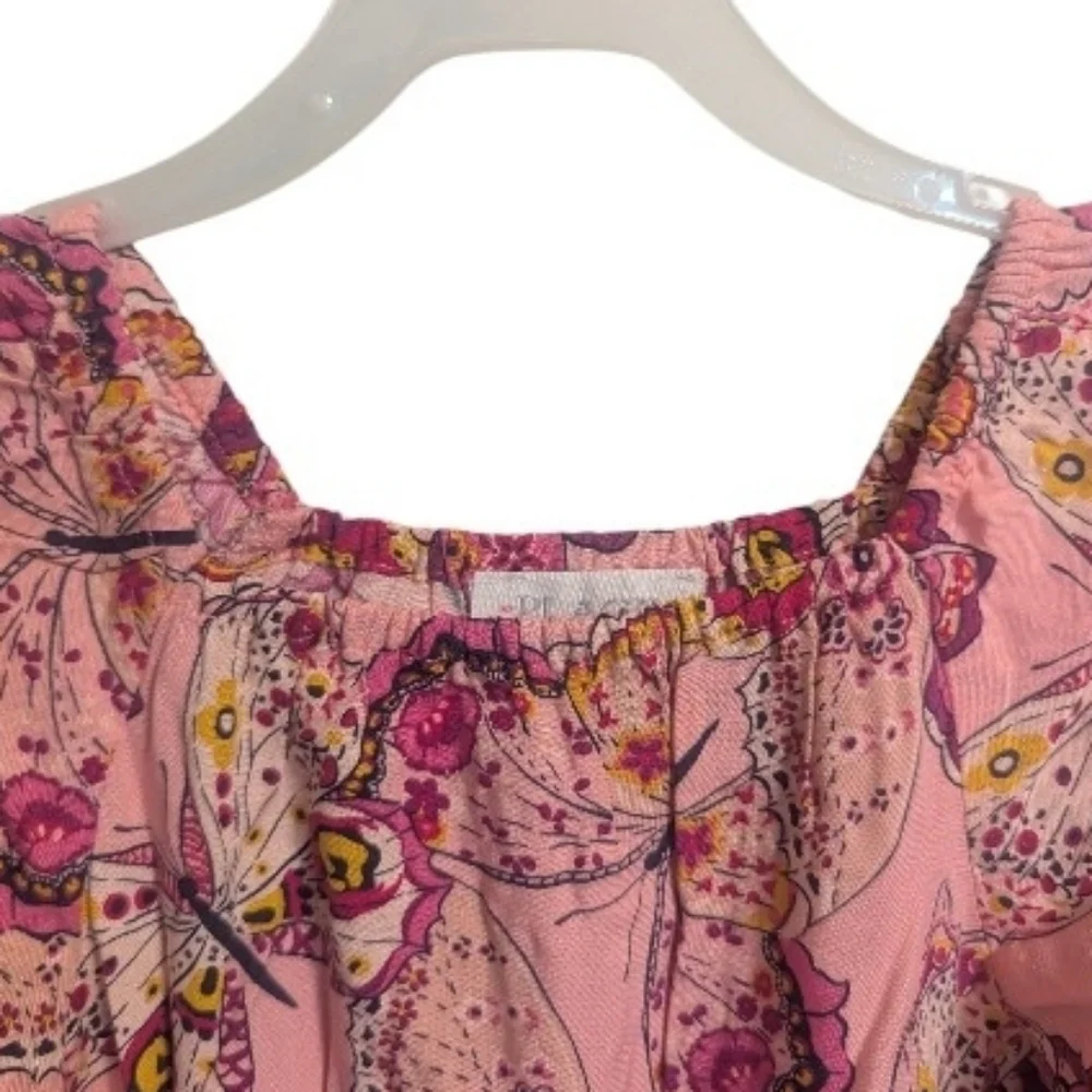 Children's Place Youth Girls Romper Sz 5 / 6 Pink Butterfly K-380